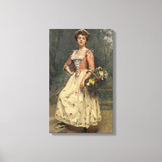 Spring Beauty (door Raimundo de Madrazo y Garreta) Canvas Afdruk (Voorkant)