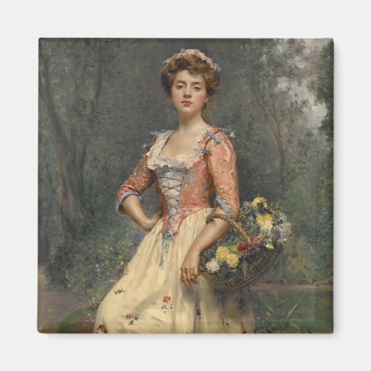 Spring Beauty (door Raimundo de Madrazo y Garreta) Magneet (Voorkant)