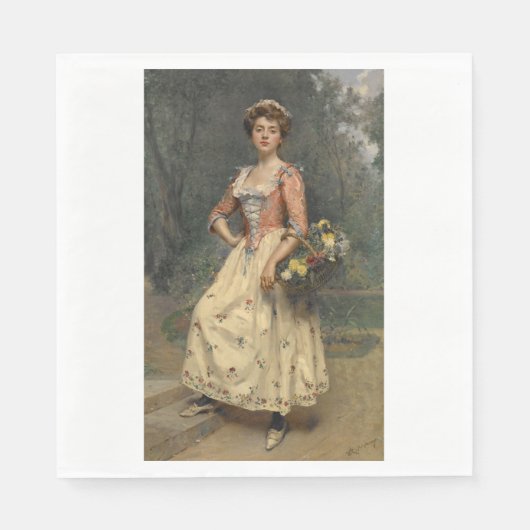 Spring Beauty (door Raimundo de Madrazo y Garreta) Servet (Voorkant)