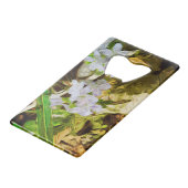 Spring Beauty Paars Wilde Bloem Abstract Creditkaart Flessenopener (Voorkant Gekanteld)