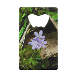 Spring Beauty Paars Wilde Bloem Abstract Creditkaart Flessenopener