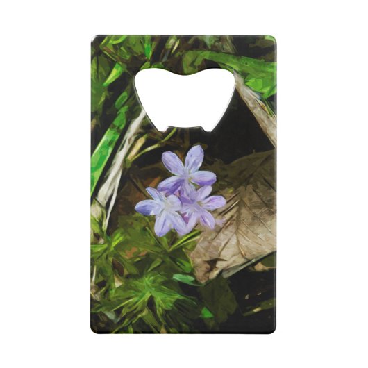 Spring Beauty Paars Wilde Bloem Abstract Creditkaart Flessenopener (Achterkant)