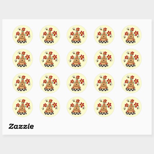 Spring Beehive Ronde Sticker (Vel)