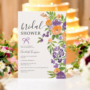 Spring Beige Lavendel Sinaasappel Floral vrijgezel Kaart
