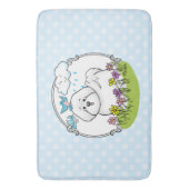 Spring Bichon Frise Dog met Flowers - Cute Badmat (Voorkant Verticaal)