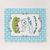 Spring Bichon Frise Dog met Flowers - Cute Legpuzzel (Horizontaal)