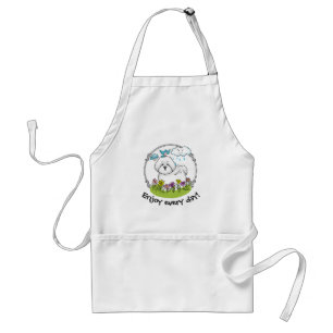 Spring Bichon Frise Dog met Flowers - Cute Standaard Schort