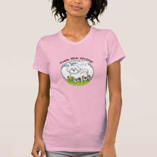 Spring Bichon Frise Dog met Flowers - Cute T-shirt