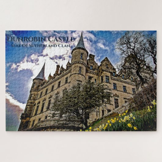 Spring bij het Castle Dunrobin, Sutherland Clan Legpuzzel (Horizontaal)