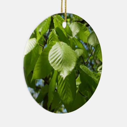 Spring Birch Leaves Green Tree Keramisch Ornament (Rechts)