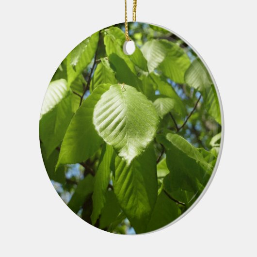 Spring Birch Leaves Green Tree Keramisch Ornament (Links)