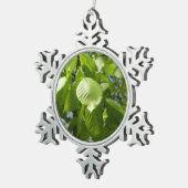 Spring Birch Leaves Green Tree Tin Sneeuwvlok Ornament (Rechts)