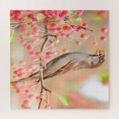 Spring Bird Eating Berries Legpuzzel (Horizontaal)