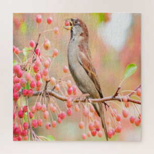 Spring Bird Eating Berries Legpuzzel