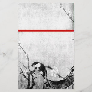 SPRING BIRD EN STROOMTREE Black White Red Briefpapier