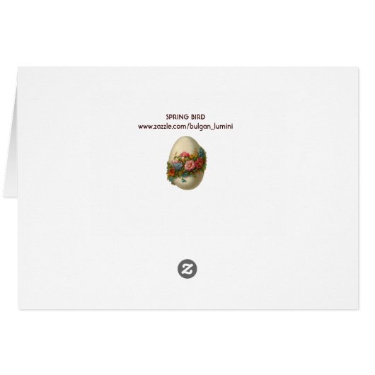 SPRING BIRD, FLOWER TREE, paaseiperkament (Achterkant Horizontaal)