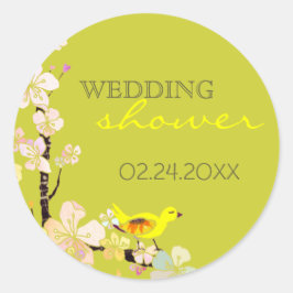 Spring Bird Green Vrijgezellenfeest Ronde Sticker