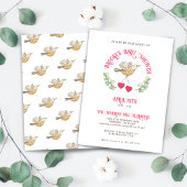 Spring Bird met harten Schattige Baby shower Kaart