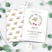 Spring Bird met harten Schattige Baby shower Kaart