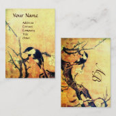 SPRING BIRD MONOGRAM geel zwart goud Visitekaartje (Voorkant / Achterkant)