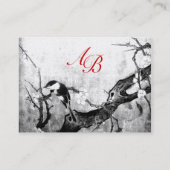SPRING BIRD MONOGRAM Zwart Wit Parel Visitekaartje (Achterkant)