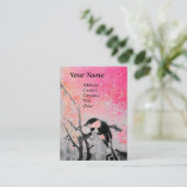 SPRING BIRD, roze violet bruin Visitekaartje (Staand voorkant)