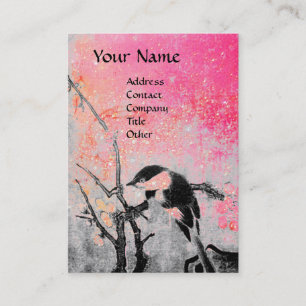 SPRING BIRD, roze violet bruin Visitekaartje