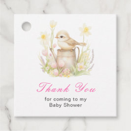 Spring Bird Watering Can Baby Shower Bedankjes Labels