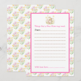 Spring Bird Watering Can Baby shower Kaart