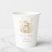 Spring Bird Watering Can Baby shower Papieren Bekers (Achterkant)