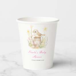 Spring Bird Watering Can Baby shower Papieren Bekers