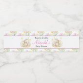 Spring Bird Watering Can Baby shower Waterfles Etiket (Enkel label)