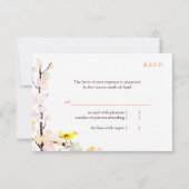 Spring Bird White Floral Wedding RSVP (Voorkant)