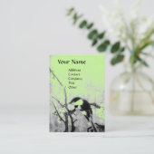 SPRING BIRD, zwart groen Visitekaartje (Staand voorkant)