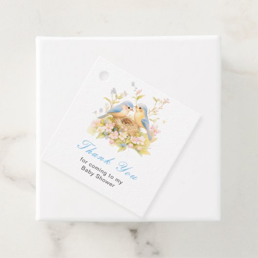 Spring Birds Baby Shower Bedankjes Labels (In situ)