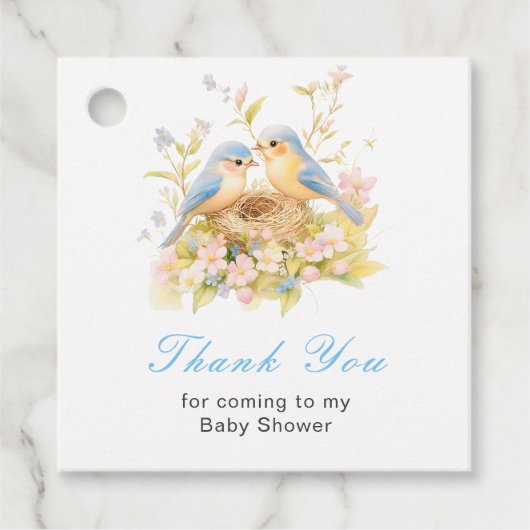 Spring Birds Baby Shower Bedankjes Labels (Voorkant)