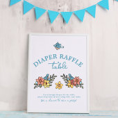 Spring Birds Baby shower Luier Raffle Tafelteken Poster