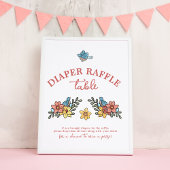 Spring Birds Baby shower Luier Raffle Tafelteken Poster