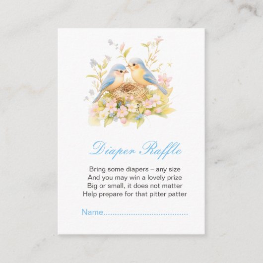 Spring Birds Baby shower Luierkrabbel Informatiekaartje (Voorkant)