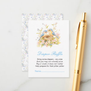 Spring Birds Baby shower Luierkrabbel Informatiekaartje