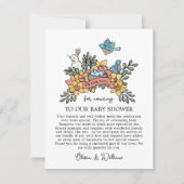 Spring Birds Dank u Baby shower Kaart (Voorkant)