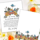 Spring Birds Dank u Baby shower Kaart