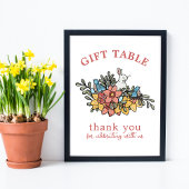 Spring Birds en Bunny Baby shower Gift Tafel Teken Poster