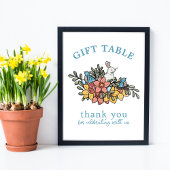 Spring Birds en Bunny Baby shower Gift Tafel Teken Poster