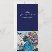 SPRING BIRDS GARDEN PARTY, SAPPHIRE GEM MONOGRAM KAART (Achterkant)