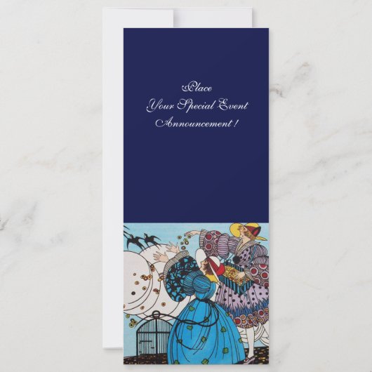 SPRING BIRDS GARDEN PARTY, SAPPHIRE GEM MONOGRAM KAART (Achterkant)