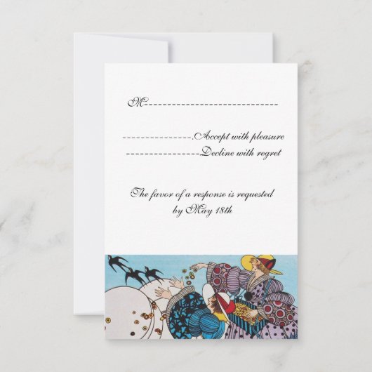 SPRING BIRDS GARDEN PARTY SAPPHIRE MONOGRAM RSVP (Achterkant)