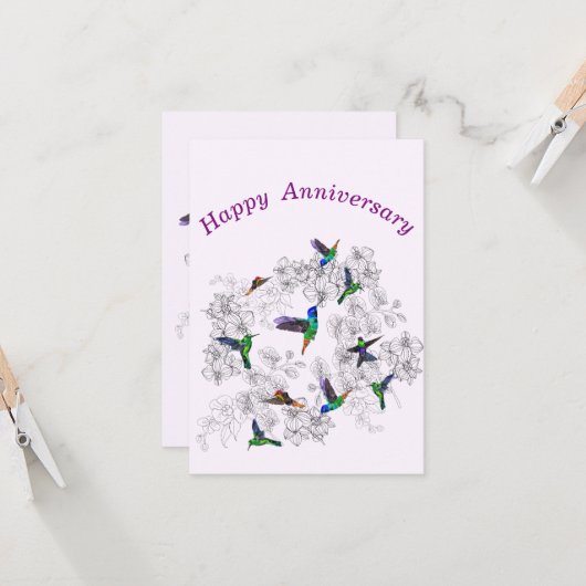 Spring Birds Jubileum Kaart (Voorkant / Achterkant in situ)