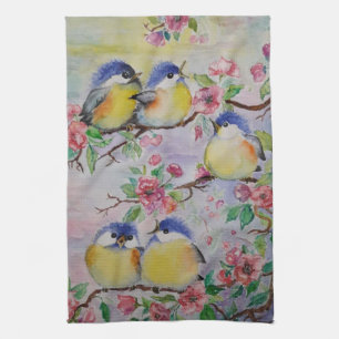Spring Birds Keukenhanddoek Mooie mussen