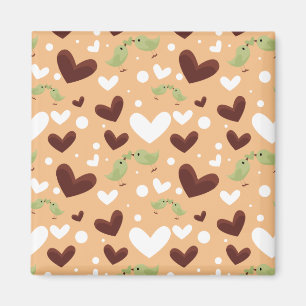 Spring Birds Love Coule Sweet Chocolate Heart Magneet